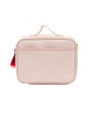 Pink Linen Embroidered Dolls Lunch Box